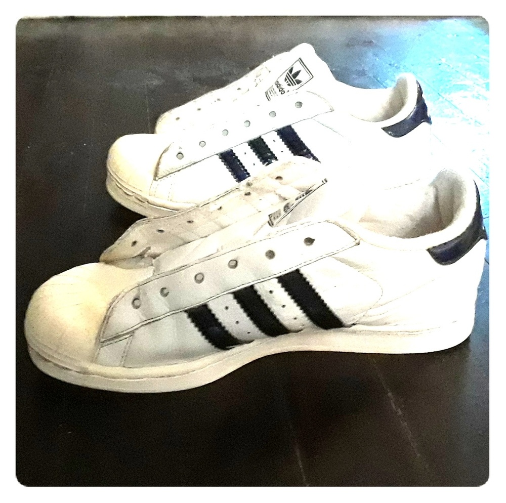 Women's Adidas Superstar,  patent leather accents